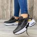 New Plus Size Casual Single For Women, Featuring A Woven Slope And Front Lace Up Mesh, Breathable Women's Shoes_vogvips.com