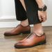 Cross-Border Large Striped Leather Men 38-47 Brogue Business Formal Casual Shoes British Men's Loafers_vogvips.com