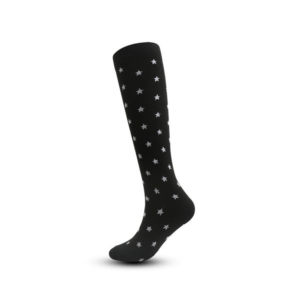 Outdoor sports pressure socks black and white fashionable men's and women's running elastic compression socks_vogvips.com