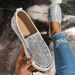 plus Size Women's Casual Glitter Rhinestone Slip-On Shoes Thick Soled Spring Autumn New Style Lazy Shoes_vogvips.com