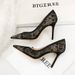 1963-8 European American Style Party Sexy Stiletto Pointed High-heeled Shoes For Women With Mesh, Hollow Lace, And_vogvips.com