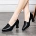 Medium Heel Single Shoes Women's High Heel Small Leather Shoes Soft Leather Mother Shoes Work Shoes_vogvips.com