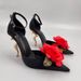 2025 Pointed Toe Hollow Women's Fashion Color Block Flower High Heels Single Fashionable Temperament Shallow Mouth Shoes_vogvips.com