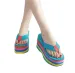 2022 Wholesale Women Flip Flops Sandals New Thick Bottom Platform Slippers Slope Beach Female Rainbow Colorful Slipper_vogvips.com