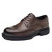Euro Step Men's New Genuine Leather Business Formal Brogue Carved Wedding Korean Style British Thick Sole Trendy Shoes_vogvips.com