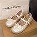 Korean Bow Flat Ballet Shoes Summer Shallow Mouth With Skirt Fashionable Mary Jane Shoes_vogvips.com