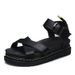 2025 New Thick Bottom Cross Solid Color Buckle With Large Hollow Roman Sandals For Women_vogvips.com