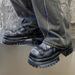 Gothic Rivets Popular Leather Shoes Derby Shoes Low-top Thick-soled Heightening Casual Men's Shoes_vogvips.com