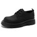 3187 New Carbon Black Round Toe Genuine Leather Thick Sole Height Increasing Derby Men's Casual Business Commuter Shoes_vogvips.com