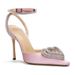Women's Shoes Set Heart Shaped Rhinestone Sandals Versatile Sexy Stilettos One Line Strap Pointed High Heels_vogvips.com