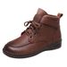 2024 Winter Shallow Mouth Short For Women Genuine Martin Top Layer Cowhide Retro Leather With Fleece Soft Sole Women's_vogvips.com