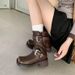 2026 New Height-Increasing Knight Mid-Calf Women, British Style Thick-Soled Short Boots, Plus Size_vogvips.com