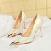 High-heeled stiletto metal pointed crack women's party heels_vogvips.com