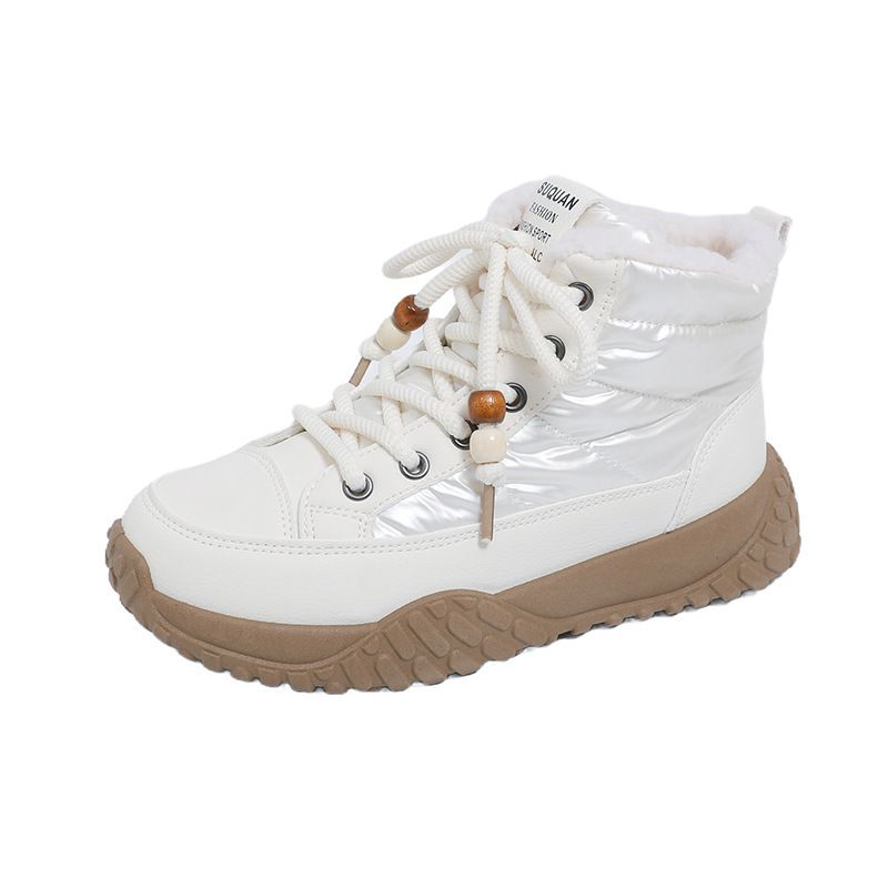 K5205 Snow Boots For Women 2025 New Winter Fleece Lined Thickened High Top Thick Sole Versatile Northeast Warm Cotton_vogvips.com