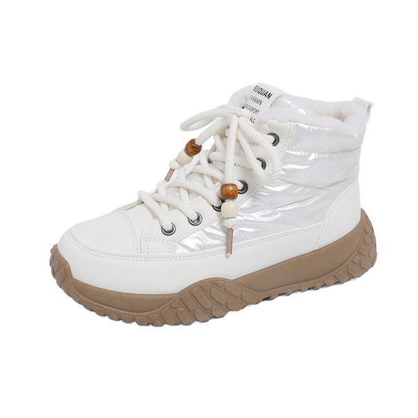K5205 Snow Boots For Women 2025 New Winter Fleece Lined Thickened High Top Thick Sole Versatile Northeast Warm Cotton_vogvips.com
