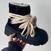 High-Quality Fashionable Thick-Soled Snow For Women 2025 Winter Fleece-Lined Thickened Warm Lace-Up Cotton Short Boots_vogvips.com