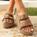 Women's Shoes Large Size Thick Bottom Rivet Sandals Metal Buckle Beach Women's Shoes Shoes_vogvips.com