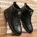 High-Top Sneakers Men Designed All Seasons, Featuring Non-Slip PU Sole And A White Laceless Design Suitable For Urban_vogvips.com