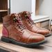 Zipper Men's Leather Boots Tooling Martin Boots Men's Retro High Top Boots_vogvips.com