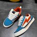 2025 Fall/Winter Explosion Head Embroidered American Street Style Sneakers, Blue With Brown Sole, Versatile Unisex_vogvips.com