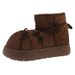 2025 Winter New Slip-On Warm Furry With Bowknot Short Tube Thickened Sole Snow Boots For Women_vogvips.com