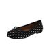 French-Style Flat Bowknot Gentle Evening Shoes For Women, 2026 Spring Satin Polka Dot French Ballet Flats_vogvips.com