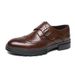 Euro Step Spring New Fashion Trend Large Size 46 Brogue Leather Shoes For Men Business Formal Buckle Thick Sole Height Increasing_vogvips.com
