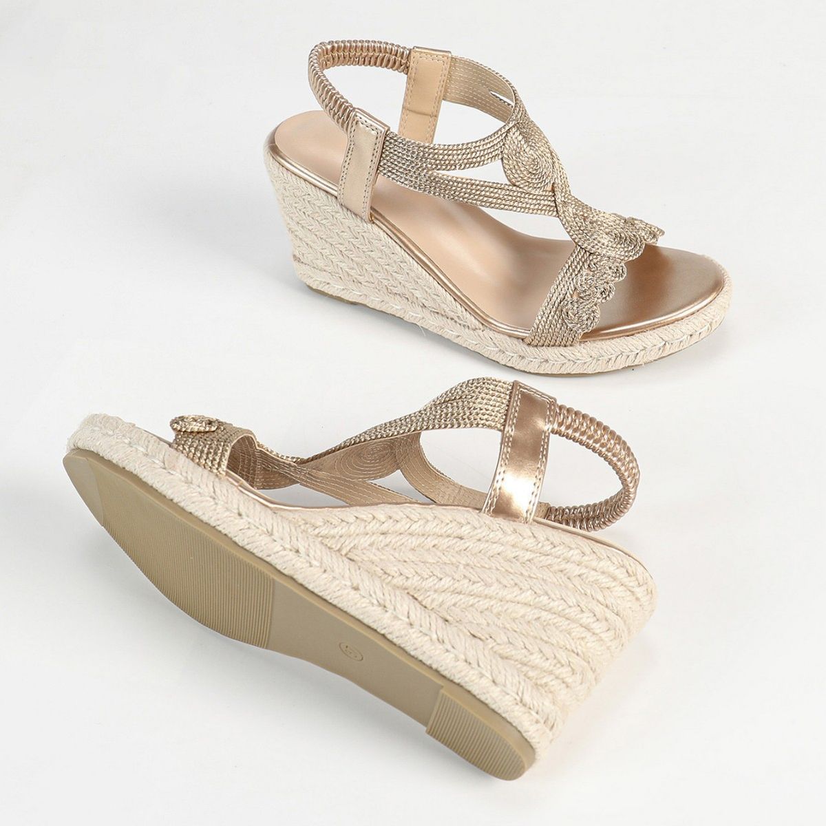 Women's Braided Platform Sandals For Women - Adjustable T-Strap & Open-Toe Design_vogvips.com