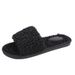 X Autumn Winter New Simple Lamb Wool One-Word Indoor Warm Home Slippers For Women_vogvips.com
