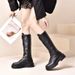 35-43 Large Size Shoes 41 Fat Feet Thick Sole Knight Women's Over-the-Knee Korean Style Autumn High Boots 42_vogvips.com