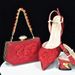 High-heeled sandals with a hard box jewel handbag set Daily party shoe bag_vogvips.com