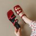 Chunky Sandals 2024 Summer Slippers Square Toe Slip-On Non-Slip Versatile Women's Shoes Ultra High Heel_vogvips.com