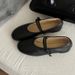 Lancui Version French Round Toe Mary Jane 2025 Spring Summer New One-Strap Shallow Mouth Ballet Shoes_vogvips.com