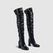Elegant Stretch Over-The-Knee Boots – Slinky Satin Finish Chunky Heel Side-Zip Dress Boots For Women (Sizes 35-42)_vogvips.com