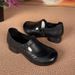 Middle-aged Elderly Mom Comfortable Non-tiring Feet Soft Bottom Leather Retro Thick Heel Women's Single Shoes Spring And_vogvips.com
