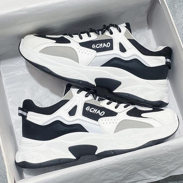 Summer Breathable Mesh Sports Casual Running Men's Middle School Students Versatile Height Increasing White Dad Trendy_vogvips.com