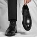 Euro Step Leather 2025 Spring New Brogue Business Trendy Men's British Style Pointed Toe Office Formal Shoes_vogvips.com