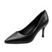 wangjia Wangjia Professional High Heels Women New Black Pointed Toe Stiletto Formal Leather For Etiquette Flight_vogvips.com