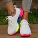 Rainbow Sole Sneakers Women Plus Size 43 Breathable Mesh Platform Sports Woman Non-Slip Lace Up Tennis Shoes_vogvips.com
