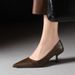 7032 European And American Simple Style Thin Heel High Heels Women's Shallow Mouth Pointed Toe Versatile Slimming_vogvips.com