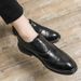 Euro Step 2025 Spring New Style Suit Korean Version Brogue Daily Casual Pointed Toe Men's Leather Shoes_vogvips.com