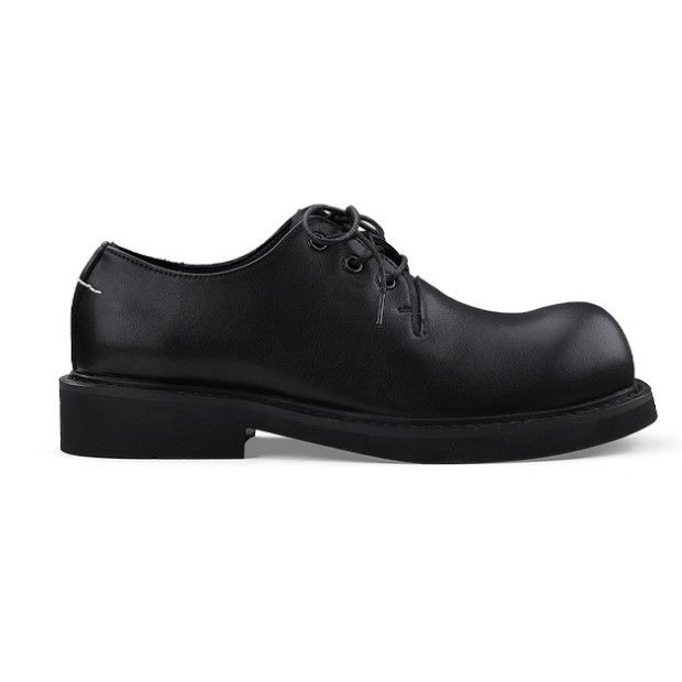 Men And Women's Casual Leather Derby Shoes With Round Toe And Embroidered Back, Light Luxury Style For All Seasons_vogvips.com
