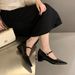Cameido French Style Mary Jane Shoes For Women Chunky Heel Square Toe Single Strap Low Cut Dress Shoes For Commuting Spring_vogvips.com