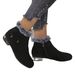 2024 Autumn Winter Short Boots With Thick Fleece-Lined Cotton Shoes, Fashionable Round Toe Flat Heels, Plus Size Women's_vogvips.com