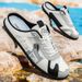 Mesh Half-Slip Men's Shoes, Lazy Slip-On Casual Shoes Without Heel, Summer Thin Breathable Closed-Toe Slippers,_vogvips.com