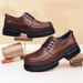 Leather Shoes Men's Formal Style Men's Casual Commuting Thick-soled Heightening Shoes_vogvips.com