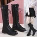 Women's 2021 New Autumn Winter Slimming High Tube Thick Sole Long White Over-the-Knee Petite Riding Boots Shoes_vogvips.com