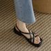 Brown For Women 2023 New Versatile Retro Open-Toe Woven Hollow Roman Flat Beach Comfortable Women's Sandals_vogvips.com
