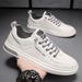 Spring New Breathable Little White Men's Student Korean Versatile Leather Sports Casual Board Trendy Shoes_vogvips.com