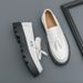 New Fashion Genuine Leather Tassel Business Casual Loafer Shoes For Men Black Business Formal Leather Shoes For Daily Office Casual Men's Shoes For Dr_vogvips.com